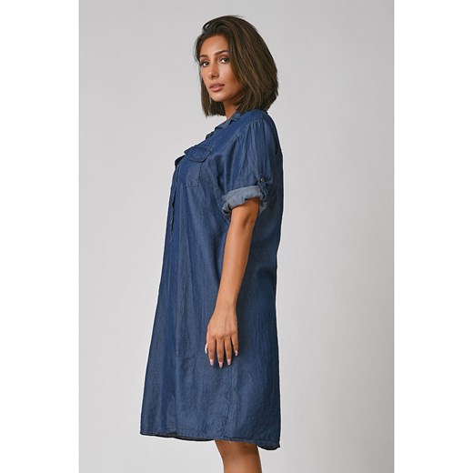 Sukienka dżinsowa "Gena" w kolorze niebieskim Plus Size Fashion 44/46 Limango Polska