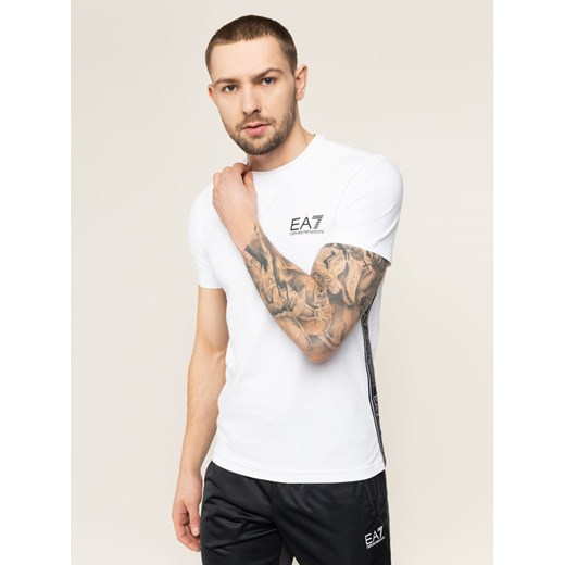 EA7 Emporio Armani T-Shirt 3HPT07 PJ03Z 1100 Biały Slim Fit M promocja MODIVO