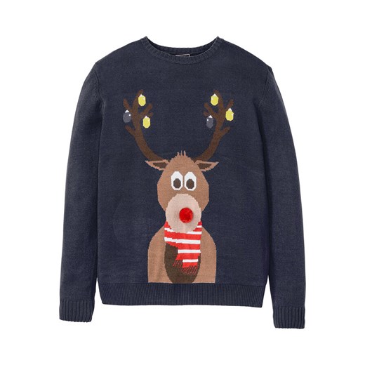 Sweter męski z bożonarodzeniowym motywem | bonprix 48/50 (M) bonprix - Allani