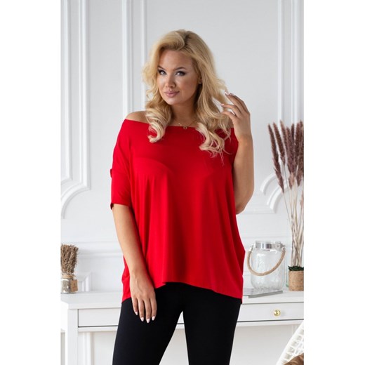 Czerwona bluzka oversize - dagmara Sklep XL-ka