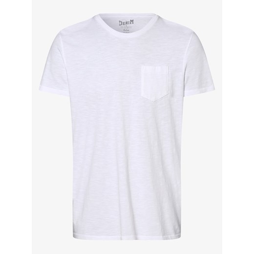 Denim By Nils Sundström t-shirt męski z krótkimi rękawami biały bawełniany