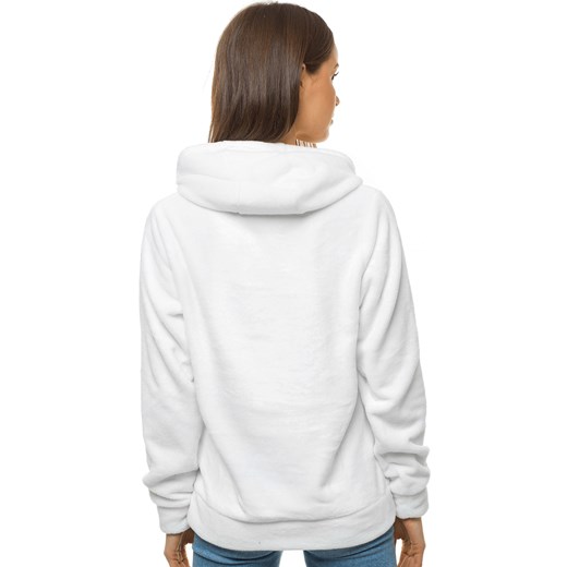 BLUZA Z KAPTUREM DAMSKA BIAŁA OZONEE JS/HH033/45 L ozonee.pl wyprzedaż