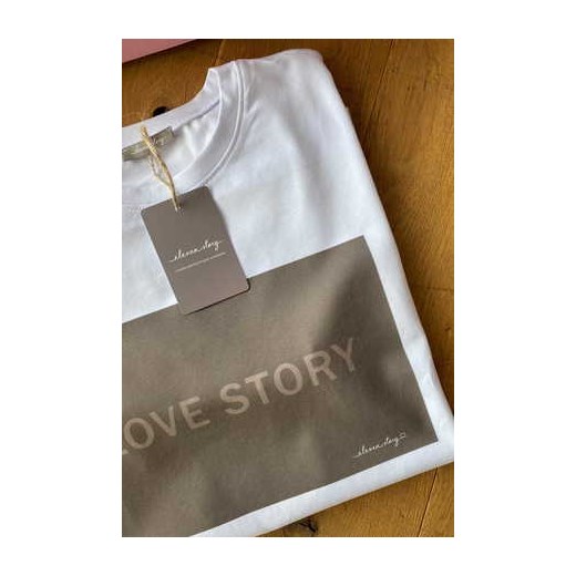 T-shirt biały LOVE STORY CHOCOLATE Elevenstory uniwersalny Mustache.pl