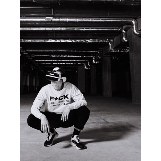 Cropp - Koszulka longsleeve z nadrukiem - Biały Cropp XS Cropp