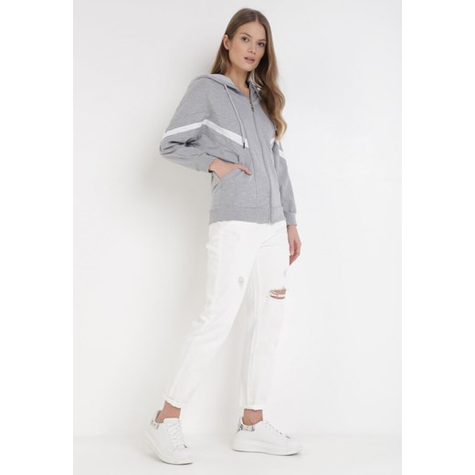 Jasnoszara Bluza Castedice M Born2be Odzież