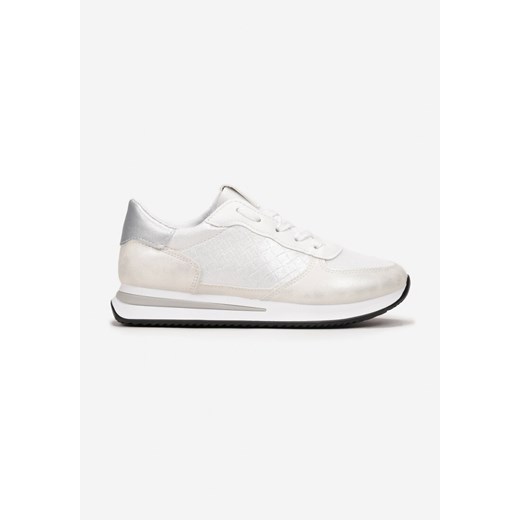 Buty sportowe damskie Born2be skórzane wiązane płaskie