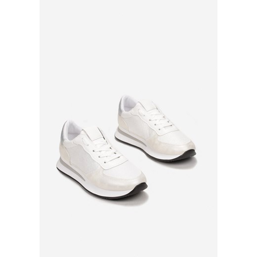 Buty sportowe damskie Born2be wiązane skórzane wiosenne