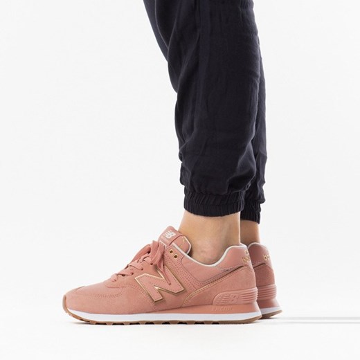 Buty sportowe damskie New Balance casualowe sznurowane różowe zamszowe