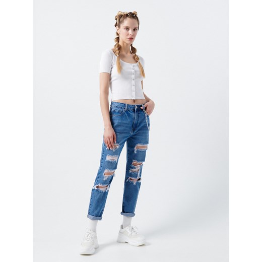 Jeansy damskie Cropp w miejskim stylu