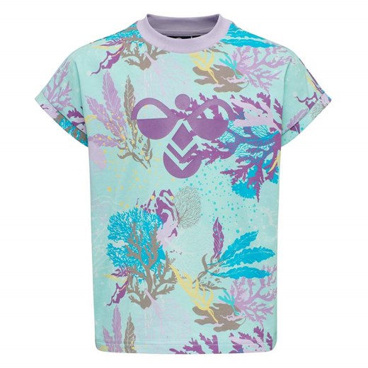 T-shirt chłopięce Hummel wielokolorowy z krótkimi rękawami z bawełny