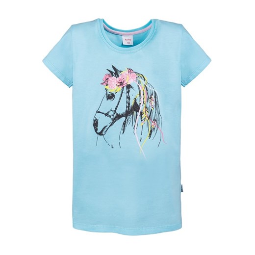 T-shirt dziewczęcy, niebieski, koń, Tup Tup Tup Tup 122 smyk