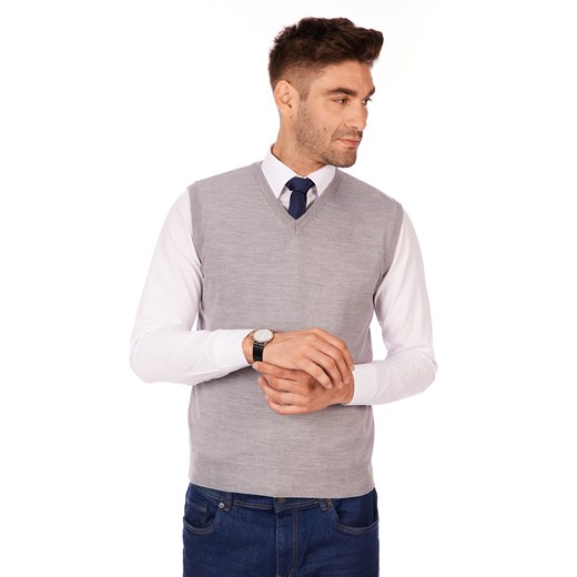 Sweter męski Lanieri Fashion z dekoltem w serek