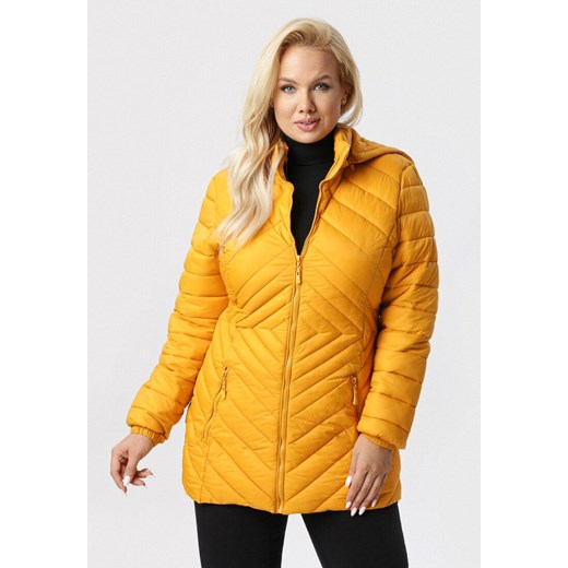 Żółta Kurtka Grynvielle 4XL promocja Born2be Odzież