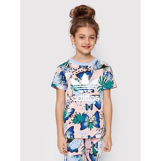 T-Shirt Animal Flower Print H22596 Kolorowy Regular Fit 5_6Y wyprzedaż MODIVO