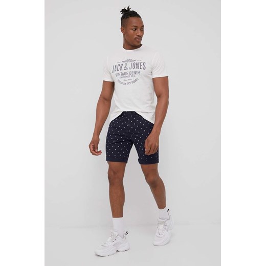Premium by Jack&Jones t-shirt bawełniany kolor beżowy z nadrukiem Premium By Jack&jones XXL ANSWEAR.com