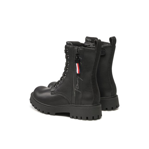 Tommy Hilfiger Trapery Lace-Up Bootie T3A5-31195-0289999 Czarny Tommy Hilfiger 30 wyprzedaż MODIVO
