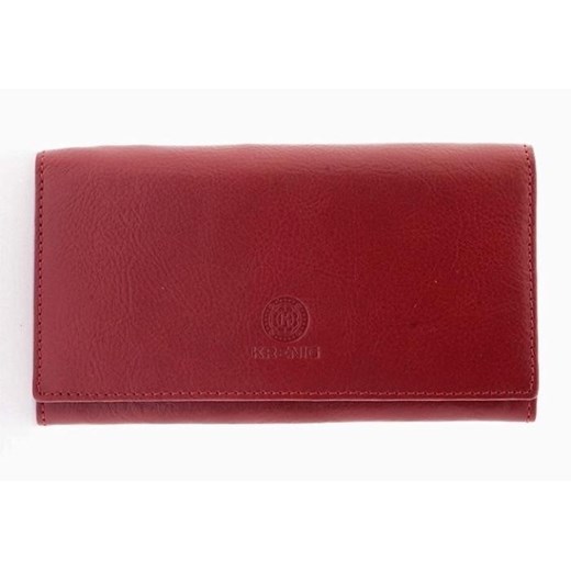 KRENIG Classic 12051- SKÓRZANY PORTFEL DAMSKI czerwony w pudełku czerwony Krenig Skorzana.com