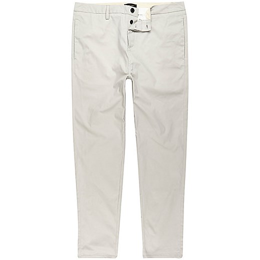 Light grey slim fit chino trousers River Island szary