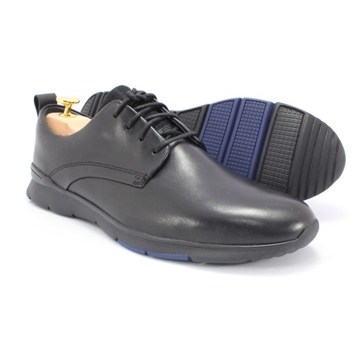 CLARKS 26119905 CZARNE - Markowe, wygodne buty ze skóry, styl CASUAL