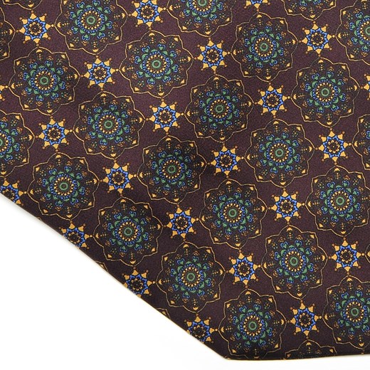Elegancki brązowy fular VAN THORN we wzór