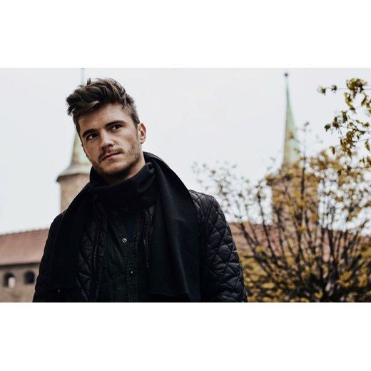 Szalik męski - Jasnoszara mulina Pamami