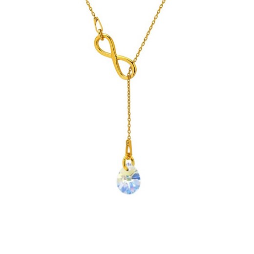 Naszyjnik "nieskończoność" z kryształem SWAROVSKI® - srebro 925 pozłacane