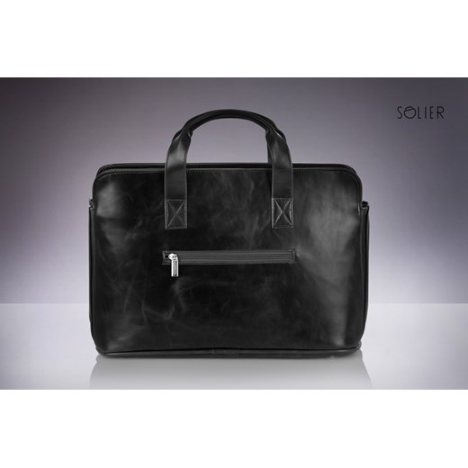 Męska torba na ramię, torba na laptop SOLIER S05 czarna
