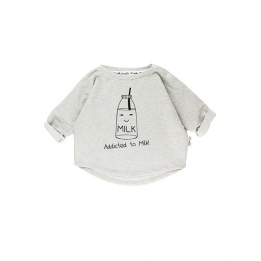 BLUZA "MILK ADDICTED" szary 86/92 i love milk
