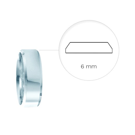 Obrączki ślubne: białe złoto, z fazą, 6 mm