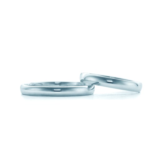 Obrączki ślubne: białe złoto, półokrągłe, 3 mm