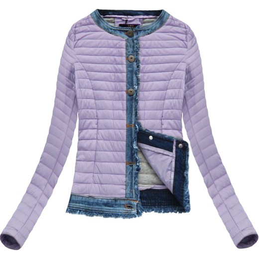 KURTKA Z JEANSOWYMI WSTAWKAMI WRZOSOWA (X7180X) Libland fioletowy M (38) goodlookin.pl