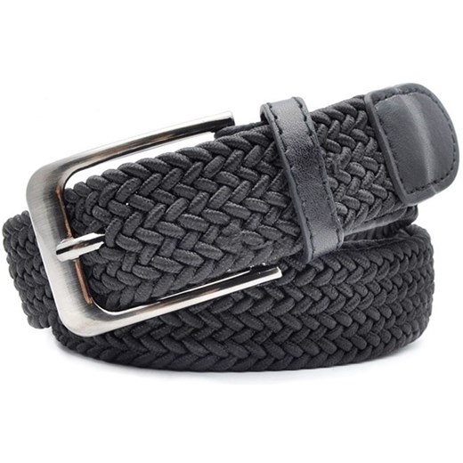 PASEK PLECIONY UNISEX DAMSKI / MĘSKI ELASTYCZNY czarny Promesso szary uniwersalny