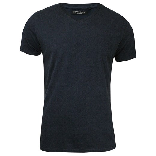 Granatowa Męska Koszulka (T-shirt) - Brave Soul - V-Neck TSBRSSS18SAINTCnavy czarny Brave Soul L JegoSzafa.pl