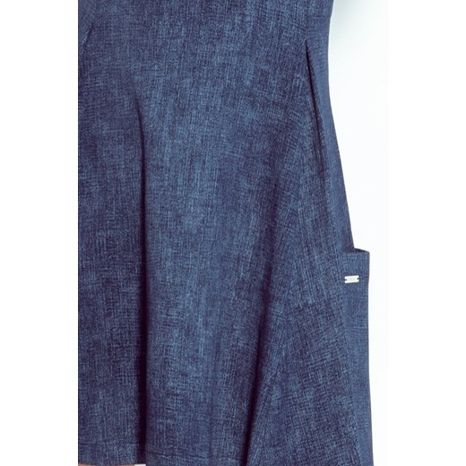 99-2 Sukienka kontrafałda z KIESZENIAMI - JEANS GRANATOWY Numoco M MyButik.pl