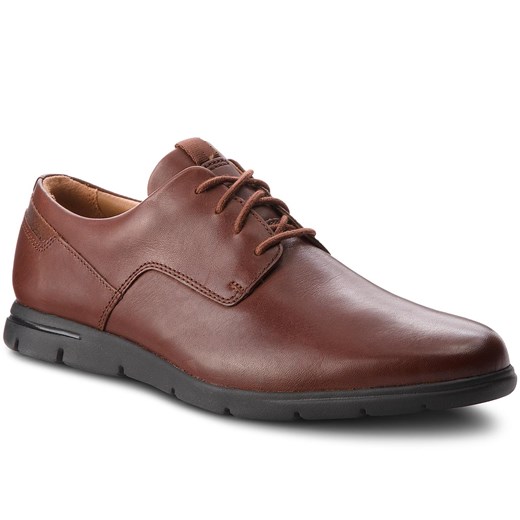 Półbuty CLARKS - Vennor Walk 261364217 Mahogany Leather Clarks 44 eobuwie.pl