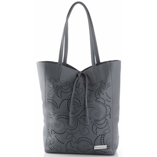 Torebki Skórzane ShopperBag firmy VITTORIA GOTTI Szare (kolory)