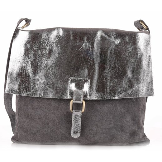 Genuine Leather listonoszka lakierowana casual bez dodatków
