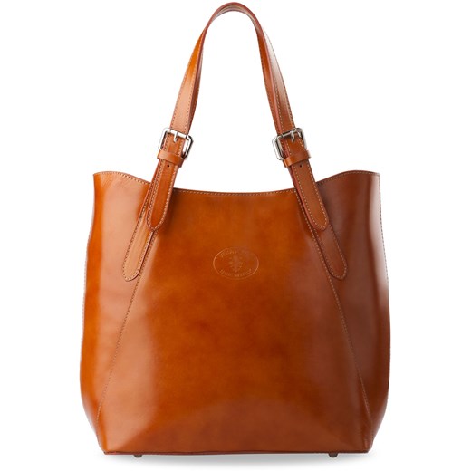 Włoski shopper bag torebka skóra naturalna - camel