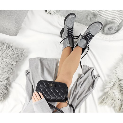 Workery damskie Zapato bez wzorów wiązane jesienne ze skóry na obcasie