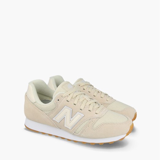 Buty sportowe damskie New Balance do biegania na koturnie bez wzorów skórzane wiązane
