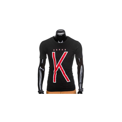 T-shirt męski z nadrukiem S925 - czarny