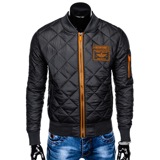 Granatowa kurtka męska Ombre Clothing gładka