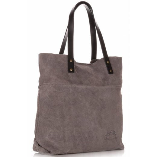 Torebki Skórzane VITTORIA GOTTI Uniwersalny ShopperBag Szara (kolory)