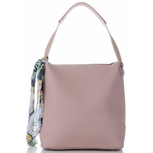 Shopper bag różowa David Jones ze skóry ekologicznej