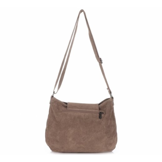 Uniwersalne Torebki Listonoszki Skórzane Na co Dzień firmy Genuine Leather Zamsz Naturalny Ziemista (kolory)