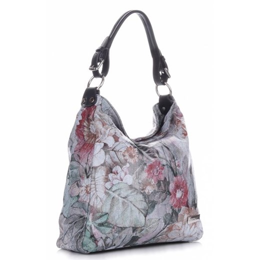 VITTORIA GOTTI Made in Italy Modna Torebka Skórzana Shopper w Motyle Multikolorowa - Czarna (kolory)