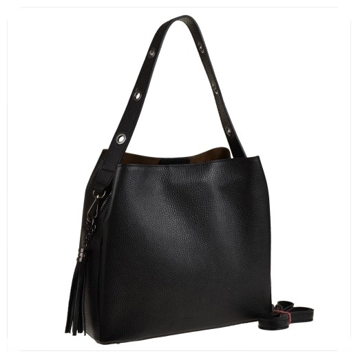 Skórzana torebka shopper kuferek czarna