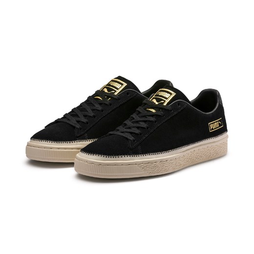 Trampki męskie Puma suede czarne młodzieżowe na wiosnę sznurowane ze skóry