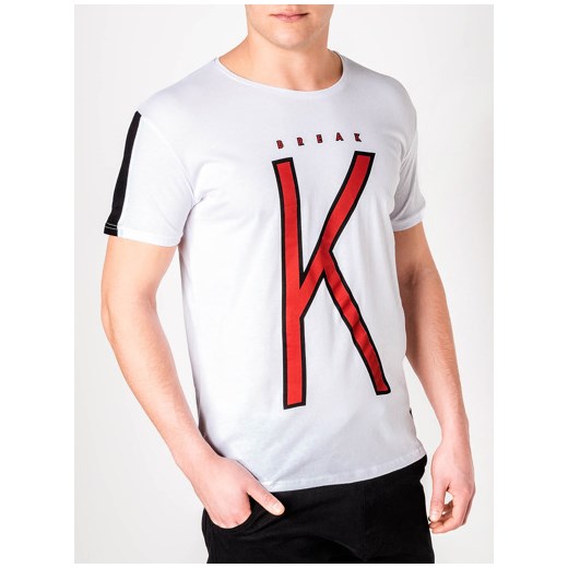 T-shirt męski z nadrukiem S925 - biały