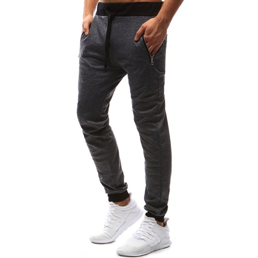 Antracitové pánské jogger tepláky (ux0986)